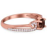 Art Deco Round Natural Stone Curved Ring