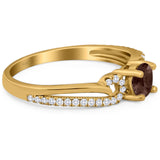 Art Deco Round Natural Stone Curved Ring