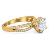 Split Shank Round Natural Stone Ring