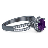 Split Shank Round Natural Stone Ring