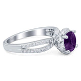 Split Shank Round Natural Stone Ring