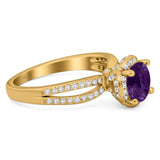 Split Shank Round Natural Stone Ring