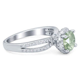 Split Shank Round Natural Stone Ring