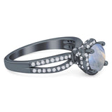 Split Shank Round Natural Stone Ring