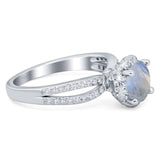 Split Shank Round Natural Stone Ring