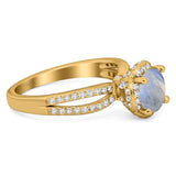 Split Shank Round Natural Stone Ring