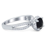 Split Shank Round Natural Stone Ring