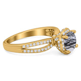 Split Shank Round Natural Stone Ring