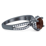 Split Shank Round Natural Stone Ring