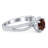 Split Shank Round Natural Stone Ring