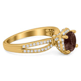 Split Shank Round Natural Stone Ring