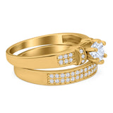 Two Piece Round Natural Stone Ring