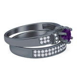 Two Piece Round Natural Stone Ring