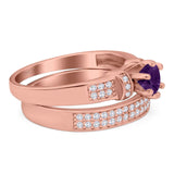 Two Piece Round Natural Stone Ring