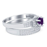 Two Piece Round Natural Stone Ring
