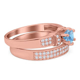 Two Piece Round Natural Stone Ring