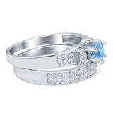 Two Piece Round Natural Stone Ring
