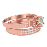 Two Piece Round Natural Stone Ring