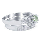Two Piece Round Natural Stone Ring