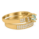 Two Piece Round Natural Stone Ring
