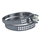 Two Piece Round Natural Stone Ring