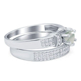 Two Piece Round Natural Stone Ring