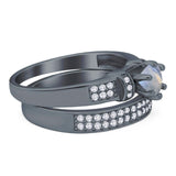 Two Piece Round Natural Stone Ring