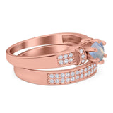 Two Piece Round Natural Stone Ring