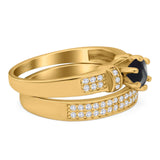 Two Piece Round Natural Stone Ring