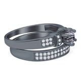 Two Piece Round Natural Stone Ring