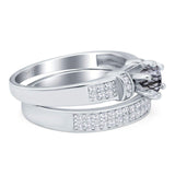 Two Piece Round Natural Stone Ring