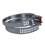 Two Piece Round Natural Stone Ring