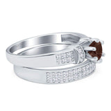 Two Piece Round Natural Stone Ring