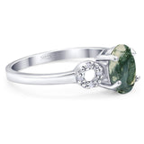 Art Deco Oval Natural Stone Filigree Ring