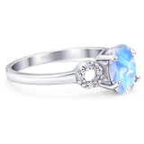 Art Deco Oval Natural Stone Filigree Ring