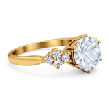 Art Deco Round Natural Stone Cluster Ring