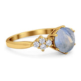 Art Deco Round Natural Stone Cluster Ring