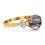 Art Deco Round Natural Stone Cluster Ring
