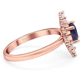 Art Deco Round Natural Stone Cocktail Ring