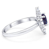 Art Deco Round Natural Stone Cocktail Ring