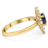 Art Deco Round Natural Stone Cocktail Ring