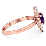 Art Deco Round Natural Stone Cocktail Ring