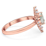 Art Deco Round Natural Stone Cocktail Ring