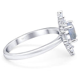 Art Deco Round Natural Stone Cocktail Ring