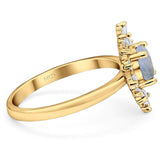 Art Deco Round Natural Stone Cocktail Ring