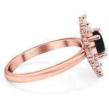 Art Deco Round Natural Stone Cocktail Ring