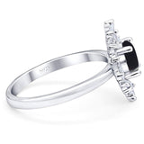 Art Deco Round Natural Stone Cocktail Ring