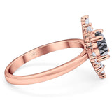 Art Deco Round Natural Stone Cocktail Ring