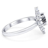 Art Deco Round Natural Stone Cocktail Ring