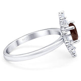 Art Deco Round Natural Stone Cocktail Ring